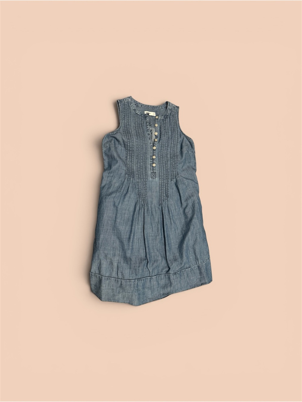Women’s Blue Chambray Sleeveless Dress